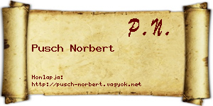 Pusch Norbert névjegykártya